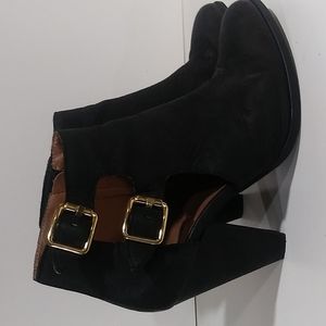 Kurt Geiger Carvela black leather nubuck bootie